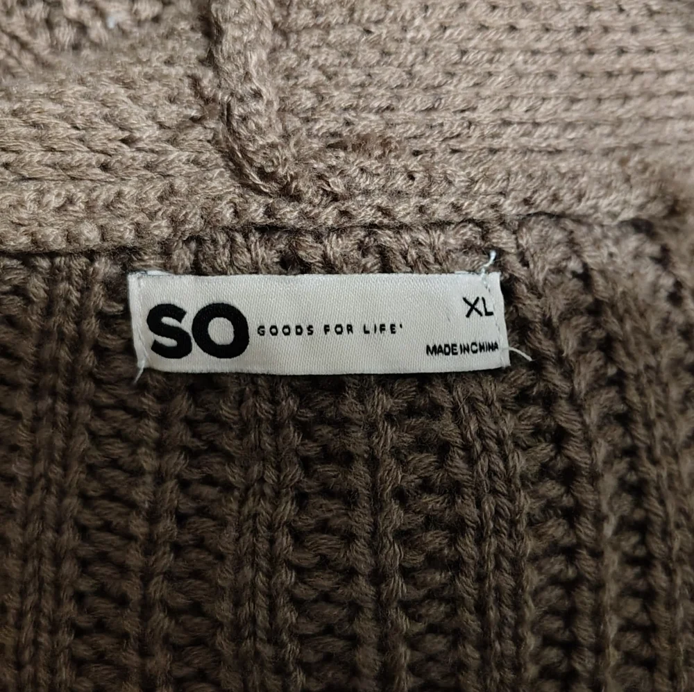 SO Goods For Life Cable Knit Cropped Button-Front Brown XL Sonoma - Picture 7 of 7